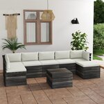 vidaXL Salon palette de jardin 8 Pièces avec coussins Bois de pin massif