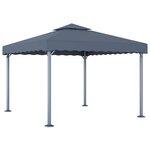 vidaXL Tonnelle 300x300 cm Anthracite Aluminium