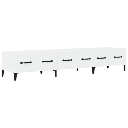 vidaXL Meuble TV Blanc brillant 150x34 5x30 cm Bois d'ingénierie