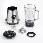 SEVERIN SM3734 Blender, récipient en verre d'1L amovible, 2 vitesses + fonction pulse, 22 000 tours/min, range câble, inox / Noir