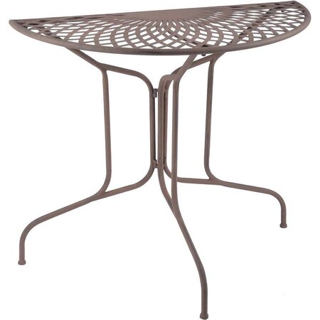 Table de jardin en métal rosace demi-ronde