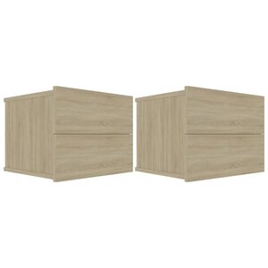 vidaXL Tables de chevet 2 Pièces Chêne sonoma 40 x 30 x 30 cm Aggloméré