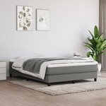 vidaXL Lit à sommier tapissier avec matelas Gris foncé 140x190cm Tissu