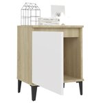 vidaXL Tables de chevet 2 Pièces Blanc et chêne sonoma 40x30x50 cm