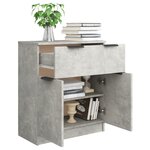 vidaXL Buffet Gris béton 60x30x70 cm Bois d'ingénierie