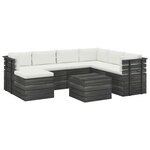 vidaXL Salon palette de jardin 8 Pièces avec coussins Bois de pin massif