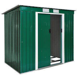 Tectake abri de jardin métal 2 7 m² toiture monopente - vert/blanc