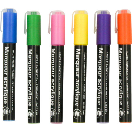 Marqueur peinture acrylique Assortiment 6 pièces