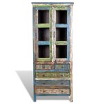 vidaXL Bibliothèque multicolore 5 tiroirs et 2 portes Bois récupéré