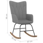 vidaXL Chaise à bascule Gris foncé Tissu