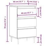 vidaXL Buffet blanc brillant 40x35x70 cm bois d'ingénierie