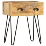 vidaXL Table de chevet 40 x 30 x 50 cm Bois de manguier massif