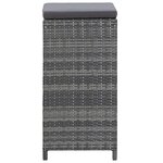 vidaXL Meuble de bar de jardin 7 Pièces et coussins Résine tressée Gris