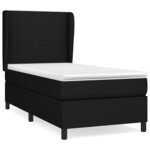 vidaXL Lit à sommier tapissier et matelas Noir 80x200 cm Tissu