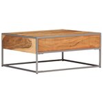 vidaXL Table basse 75 x 75 x 35 cm Bois solide d'acacia