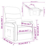 vidaXL Fauteuil inclinable Gris foncé Tissu