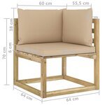 vidaXL Salon de jardin 9 Pièces avec coussins bois de pin imprégné