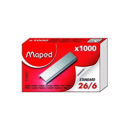Boite de 1000 agrafes 26/6  zinguées maped