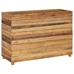 vidaXL Lit surélevé 100x40x72 cm Bois massif de teck et acier