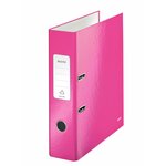 Classeur à levier wow 180° a4  plastifié  dos 80 mm capacité 600 feuilles - rose