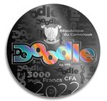 EXPLORATION OF SPACE De Doodle 3 onces argent monnaie 3000 Francs Cameroon 2022
