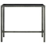 vidaXL Ensemble de bar de jardin 7 Pièces et coussins Résine tressée Gris