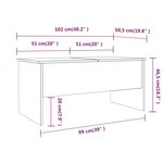 vidaXL Table basse Blanc brillant 102x50 5x46 5 cm Bois d'ingénierie
