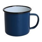 Mug en acier bleu et noir 350 ml - lot de 6 - olympia -  - acier émaillé x80mm