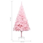 vidaXL Sapin de Noël artificiel avec support rose 240 cm PVC