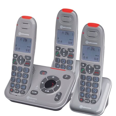Pack téléphone amplifié powertel 2780 trio répondeur amplicomms