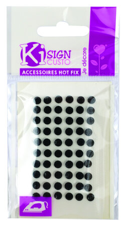 Strass thermocollant tissu Ø 5mm Noir 60 pièces