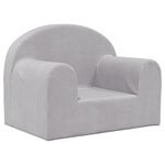vidaXL Canapé pour enfants Gris clair Peluche douce
