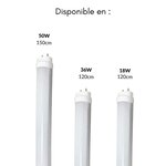 Tube néon led 120cm t8 36w - blanc chaud 2300k - 3500k - silamp