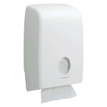 Distributeur d'essuie-mains pliés Aquarius™, 265 x 136 x 399 mm, blanc