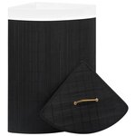 vidaXL Panier à linge d'angle Bambou Noir 60 L