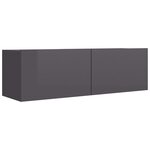 vidaXL Meuble TV Gris brillant 100x30x30 cm Aggloméré