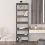 vidaXL Bibliothèque/Séparateur de pièce Gris 60x30x199 5 cm Pin solide