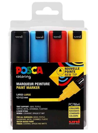 Étui de 4 marqueurs à pigment posca pc7m posca