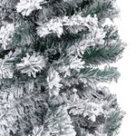 vidaXL Sapin de Noël artificiel mince flocon de neige vert 210 cm PVC