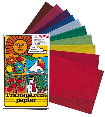 Papier vitrail transparent 10 couleurs 20x30cm