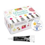 Coffret 6 douilles pâtissières inox & poches jetables + Stylo glaçage noir
