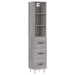 vidaXL Buffet haut Sonoma gris 34 5x34x180 cm Bois d'ingénierie