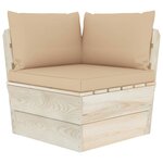 vidaXL Canapé palette à 4 places de jardin avec coussins Bois d'épicéa