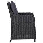 vidaXL Ensemble à dîner de jardin 7 Pièces Résine tressée Noir