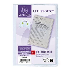 Etui De Protection Pour Carte Grise 3 Volets Pvc Lisse 20/100e - Cristal - X 10 - Exacompta