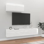 vidaXL Ensemble de meubles TV 3 Pièces Blanc brillant Bois d'ingénierie