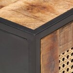 vidaXL Table de chevet 40x30x50 cm Bois de manguier et canne naturelle