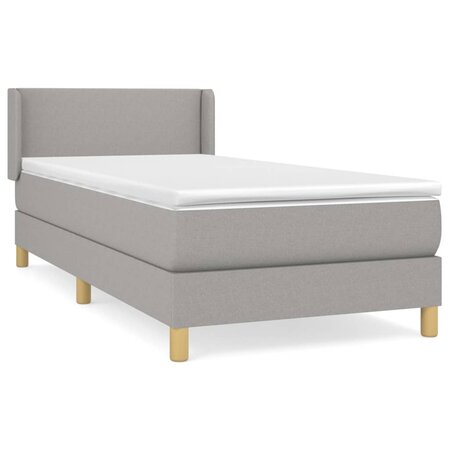 vidaXL Lit à sommier tapissier avec matelas Gris clair 80x200 cm Tissu