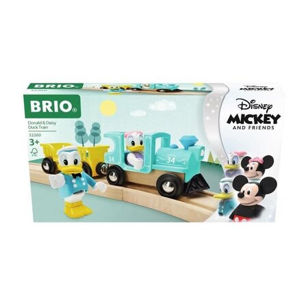 DISNEY Brio Train de Donald & Daisy Duck - Train sans pile pour circuit de train en bois - Ravensburger - Des 3 ans - 32260