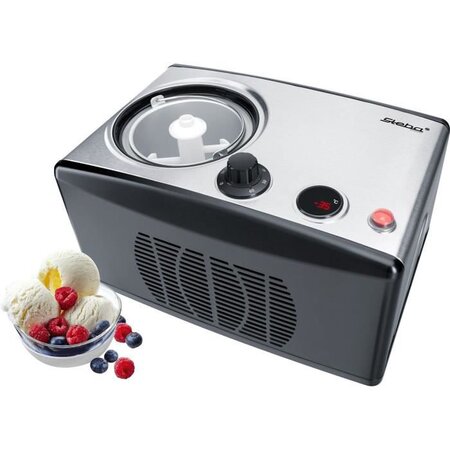 STEBA 055100 IC150 Sorbetiere 1,5 L - 150 W - Boîtier en inox - Inox et noir